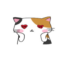 Calico cat brass band sticker #8960491