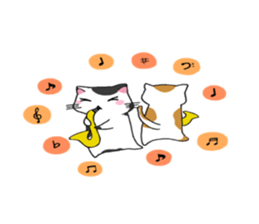 Calico cat brass band sticker #8960492