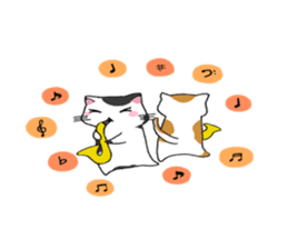 Calico cat brass band sticker #8960492