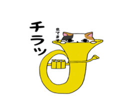 Calico cat brass band sticker #8960509
