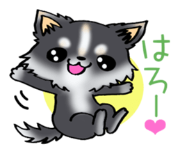 White and black puppy. sticker #8961152