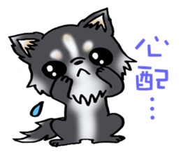 White and black puppy. sticker #8961154