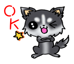 White and black puppy. sticker #8961158