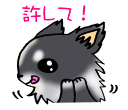 White and black puppy. sticker #8961165