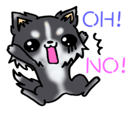 White and black puppy. sticker #8961166