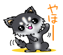 White and black puppy. sticker #8961168