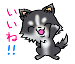 White and black puppy. sticker #8961170