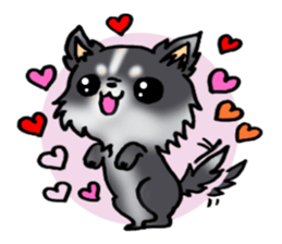 White and black puppy. sticker #8961174