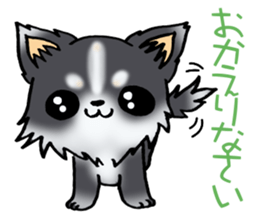White and black puppy. sticker #8961176