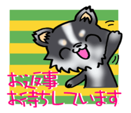 White and black puppy. sticker #8961178