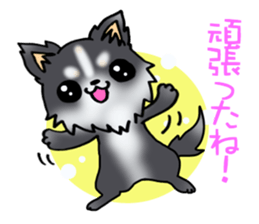 White and black puppy. sticker #8961180