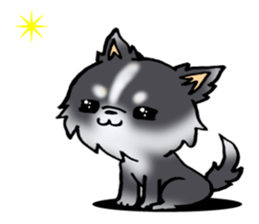 White and black puppy. sticker #8961185