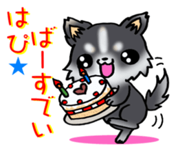 White and black puppy. sticker #8961186