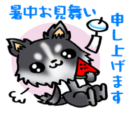 White and black puppy. sticker #8961187