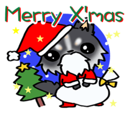 White and black puppy. sticker #8961188