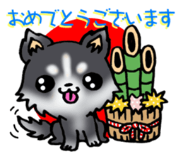 White and black puppy. sticker #8961189