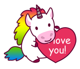 Unicorn Cartoon Fantasy Rainbow Set sticker #8961240