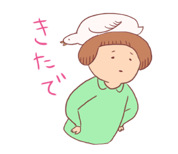 Bobbed girl (with old man) sticker #8962282