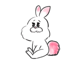 fluffy pink bunny sticker #8967216