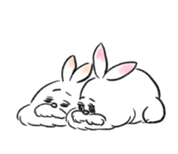 fluffy pink bunny sticker #8967220