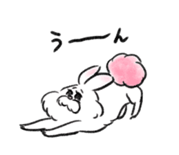 fluffy pink bunny sticker #8967223