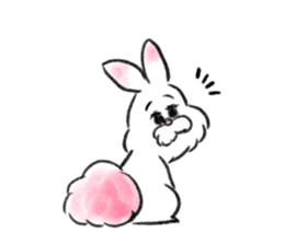 fluffy pink bunny sticker #8967226
