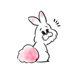 fluffy pink bunny sticker #8967226