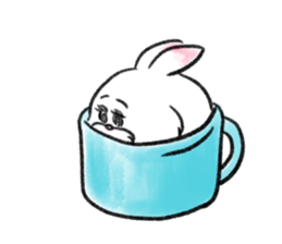 fluffy pink bunny sticker #8967228