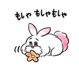 fluffy pink bunny sticker #8967234