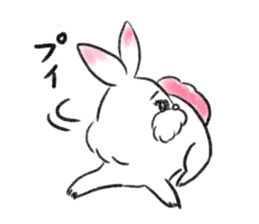 fluffy pink bunny sticker #8967236