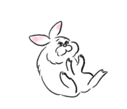 fluffy pink bunny sticker #8967243