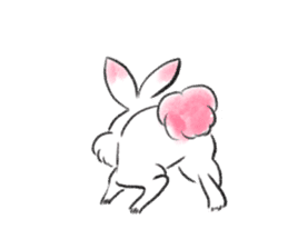 fluffy pink bunny sticker #8967245
