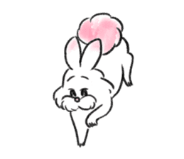 fluffy pink bunny sticker #8967249