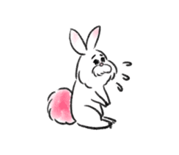 fluffy pink bunny sticker #8967252