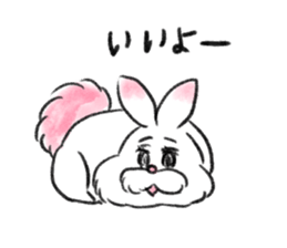 fluffy pink bunny sticker #8967253