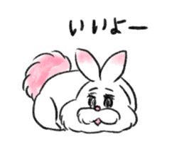 fluffy pink bunny sticker #8967253