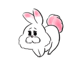 fluffy pink bunny sticker #8967254
