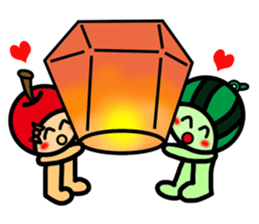 Watermelon guy & Apple Lady-Dating sticker #8970976