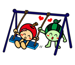 Watermelon guy & Apple Lady-Dating sticker #8970977
