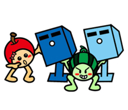 Watermelon guy & Apple Lady-Dating sticker #8970978