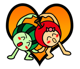 Watermelon guy & Apple Lady-Dating sticker #8970979