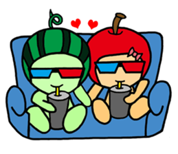 Watermelon guy & Apple Lady-Dating sticker #8970980