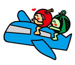 Watermelon guy & Apple Lady-Dating sticker #8970982