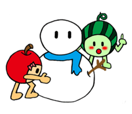 Watermelon guy & Apple Lady-Dating sticker #8970983