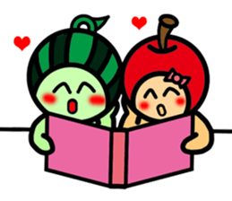 Watermelon guy & Apple Lady-Dating sticker #8970987