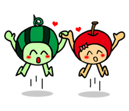 Watermelon guy & Apple Lady-Dating sticker #8970988