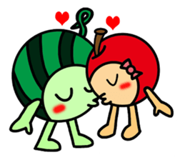 Watermelon guy & Apple Lady-Dating sticker #8970989