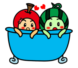 Watermelon guy & Apple Lady-Dating sticker #8970990