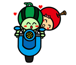 Watermelon guy & Apple Lady-Dating sticker #8970991