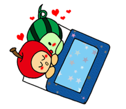 Watermelon guy & Apple Lady-Dating sticker #8970993